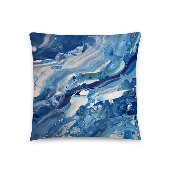 Fluid Painting Decorative Pillow, ocean beach theme home decor