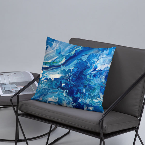 Fluid Painting Decorative Pillow, ocean beach theme home decor