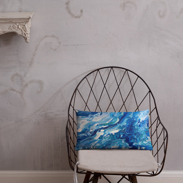 Fluid Painting Decorative Pillow, ocean beach theme home decor