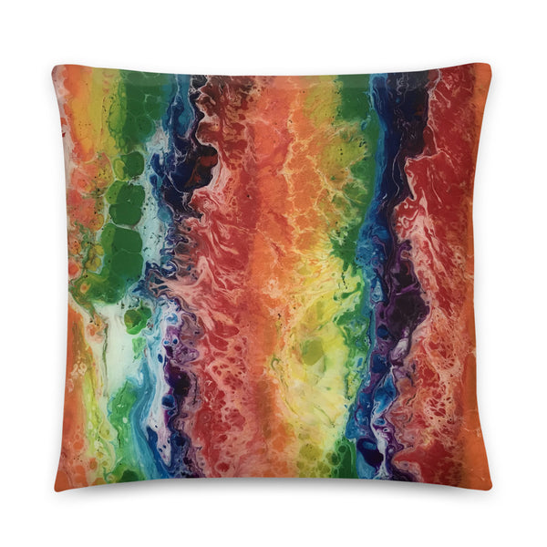 Rainbow Flag Pillow LGBT Art LGBTQ+ Pride, Throw Pillow Abstract Art Print of Fluid art, home decor