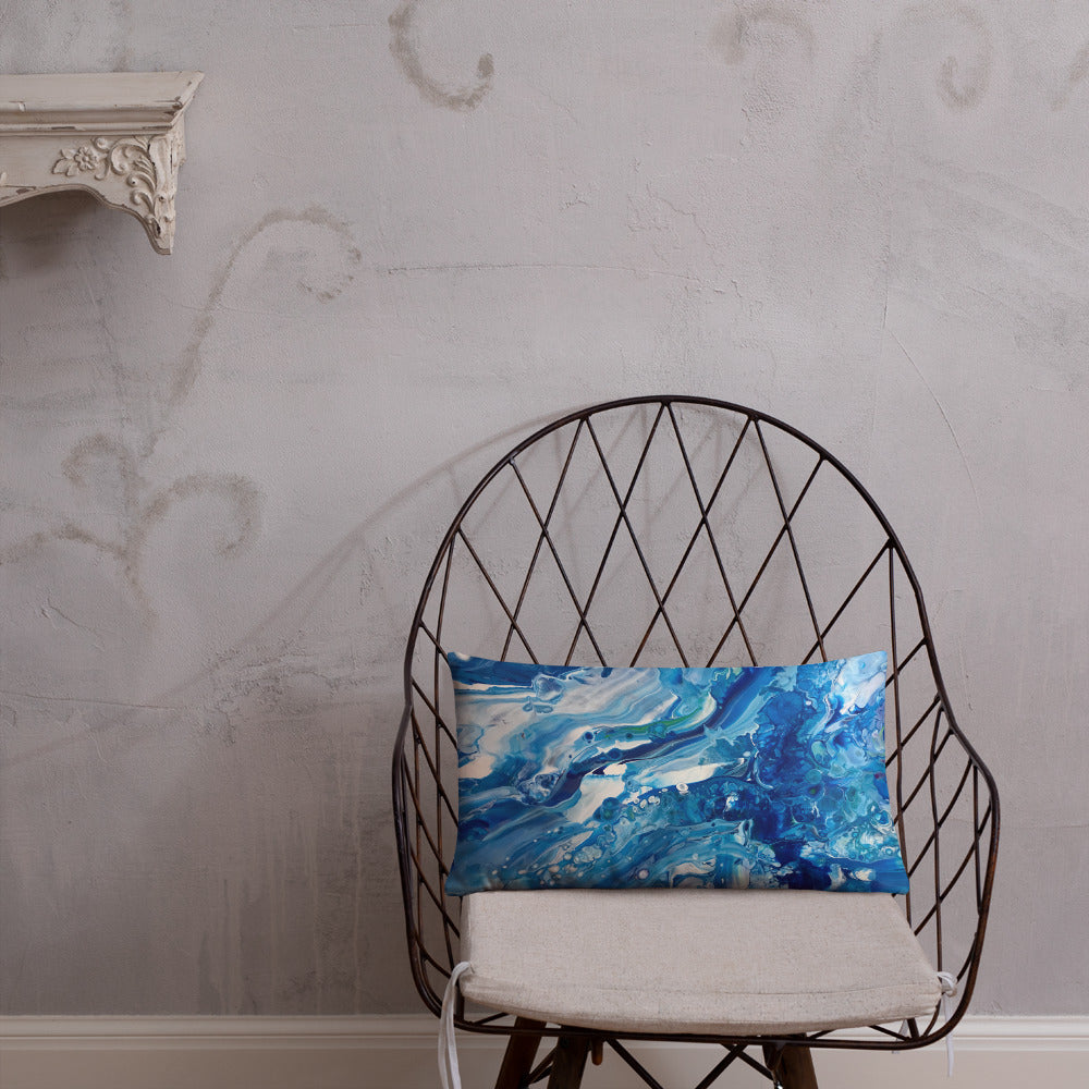 Fluid Painting Decorative Pillow, ocean beach theme home decor