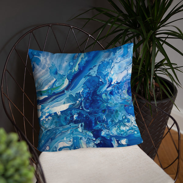 Fluid Painting Decorative Pillow, ocean beach theme home decor