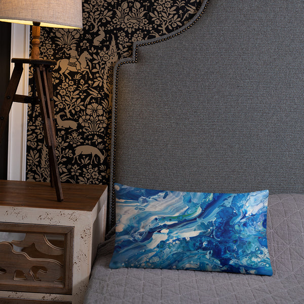 Fluid Painting Decorative Pillow, ocean beach theme home decor
