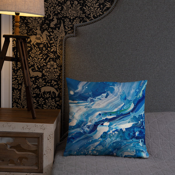 Fluid Painting Decorative Pillow, ocean beach theme home decor