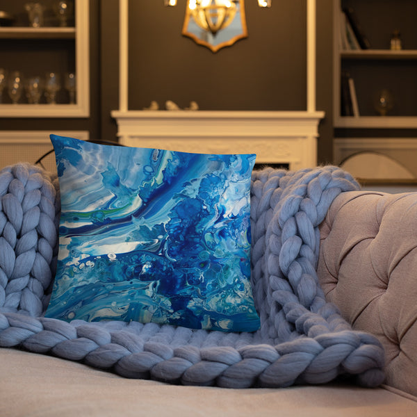Fluid Painting Decorative Pillow, ocean beach theme home decor