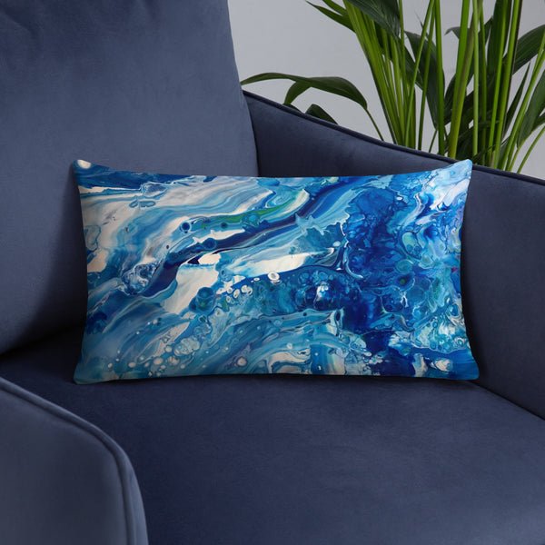 Fluid Painting Decorative Pillow, ocean beach theme home decor