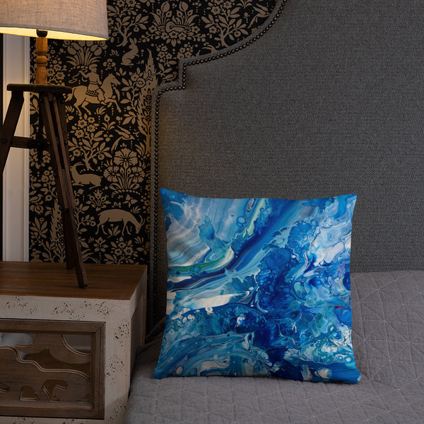 Fluid Painting Decorative Pillow, ocean beach theme home decor