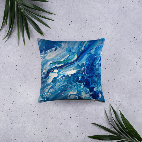 Fluid Painting Decorative Pillow, ocean beach theme home decor