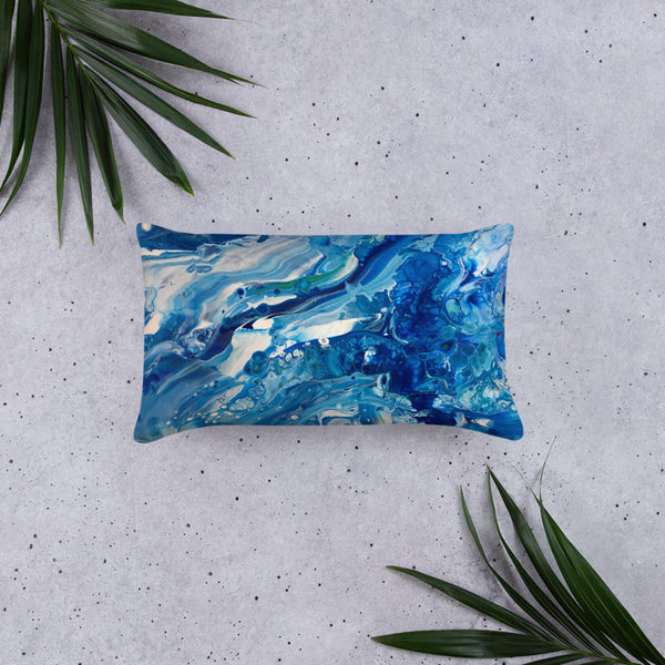 Fluid Painting Decorative Pillow, ocean beach theme home decor