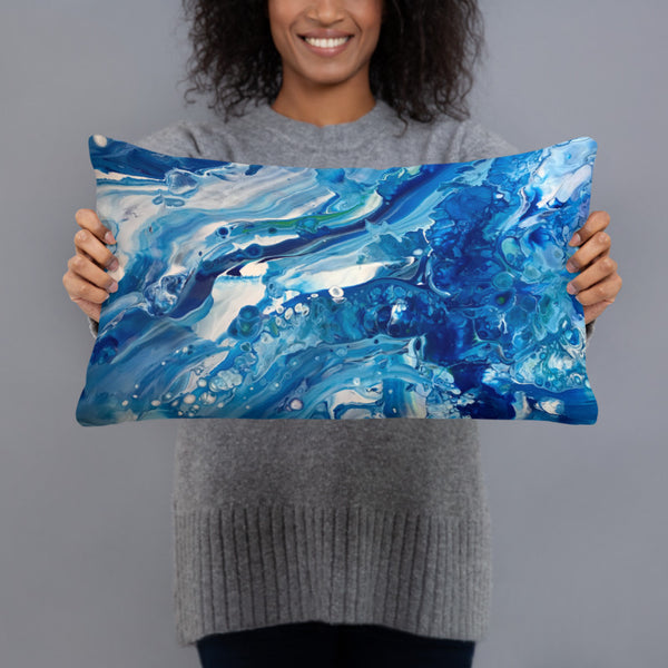 Fluid Painting Decorative Pillow, ocean beach theme home decor