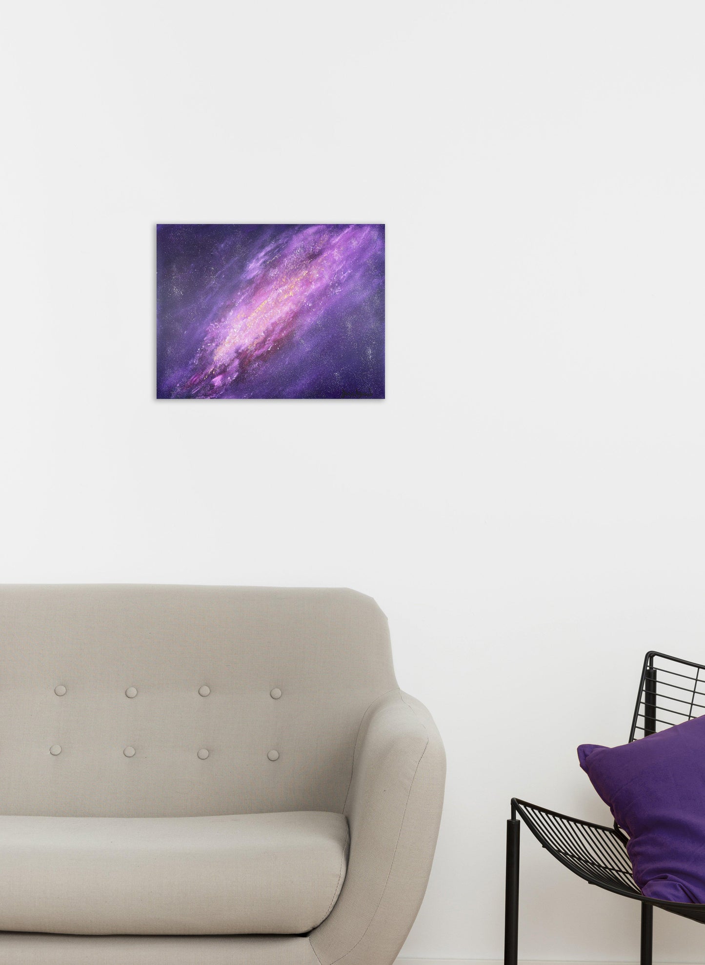 Galaxy and Stars in Space Large Original Oil Painting