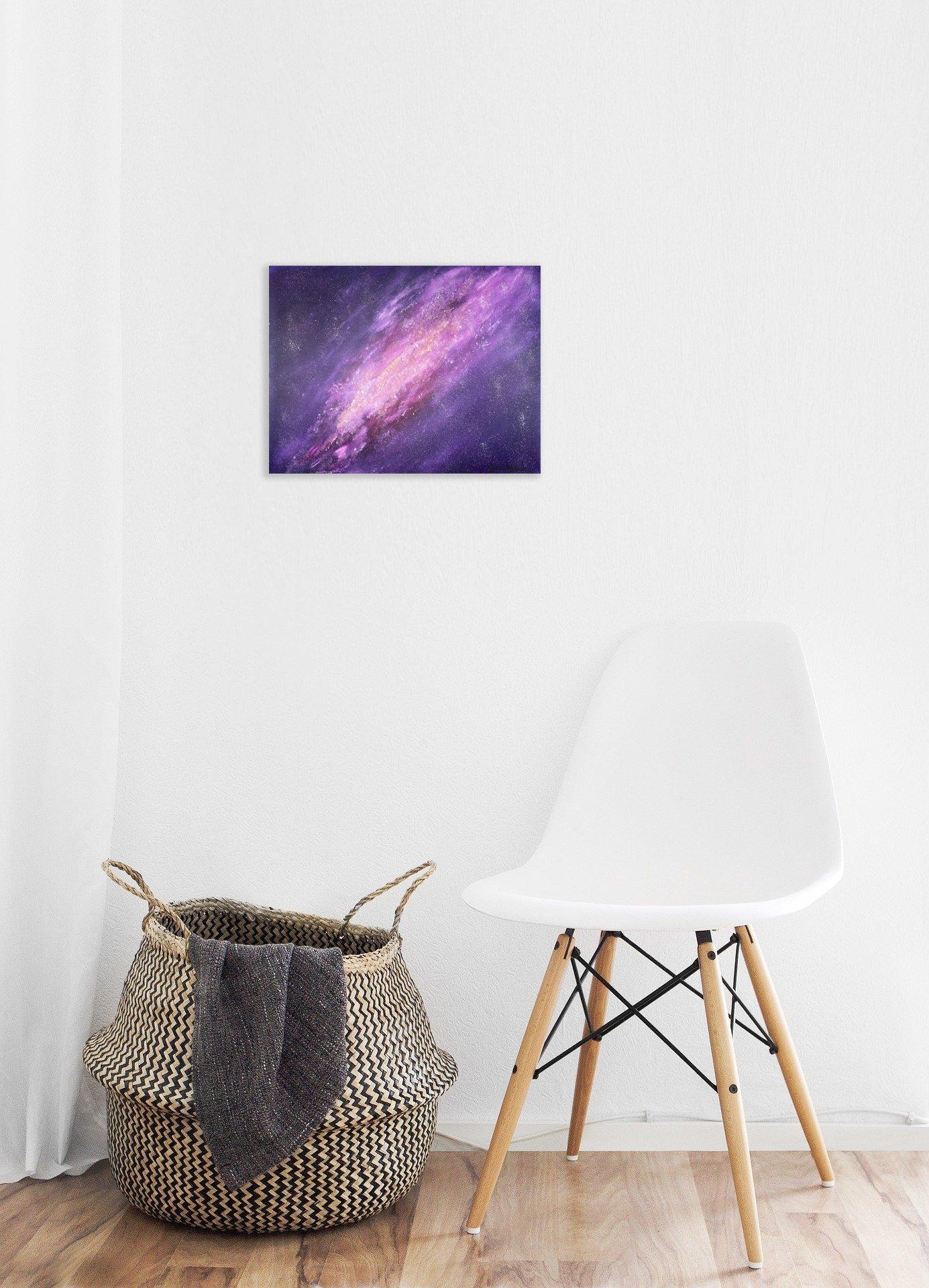 Galaxy and Stars in Space Large Original Oil Painting