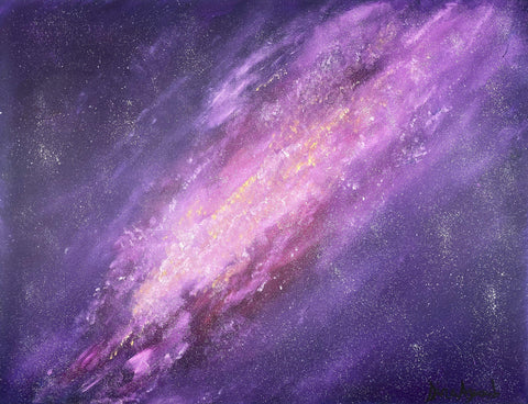 Galaxy and Stars in Space Large Original Oil Painting