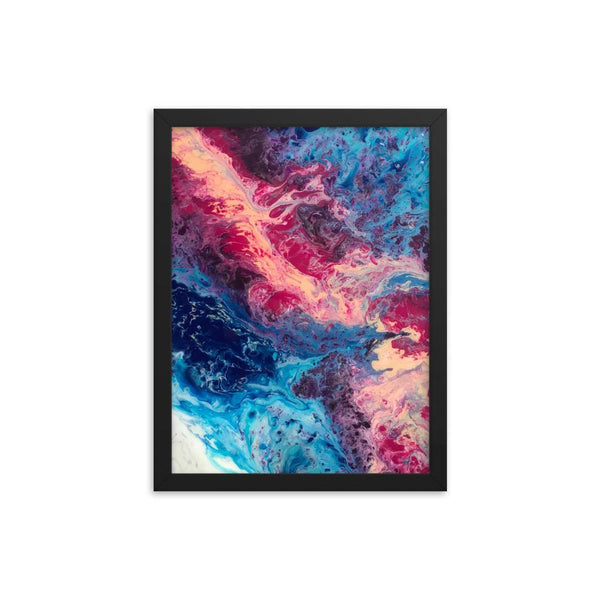 Ocean Fluid Art Framed Poster Print, Abstract Art
