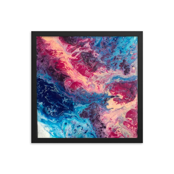 Ocean Fluid Art Framed Poster Print, Abstract Art
