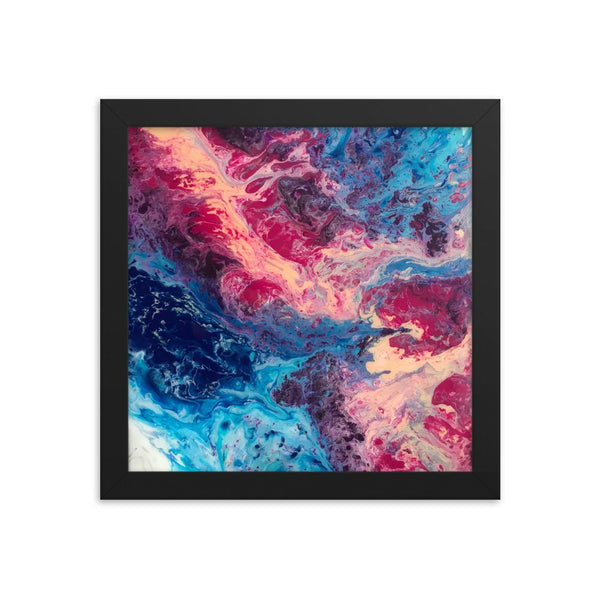 Ocean Fluid Art Framed Poster Print, Abstract Art