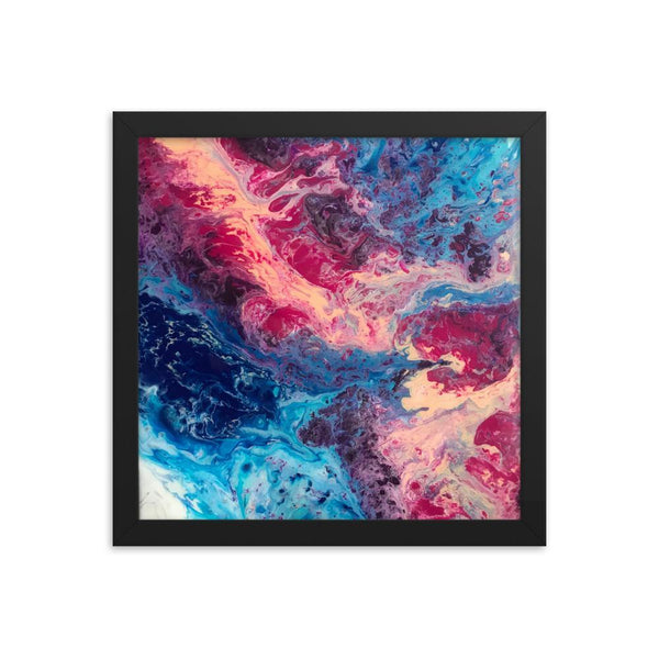 Ocean Fluid Art Framed Poster Print, Abstract Art