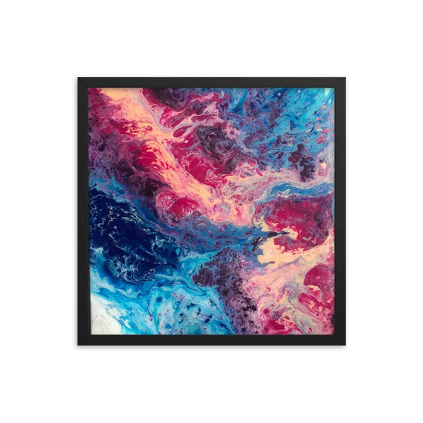Ocean Fluid Art Framed Poster Print, Abstract Art