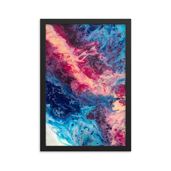 Ocean Fluid Art Framed Poster Print, Abstract Art