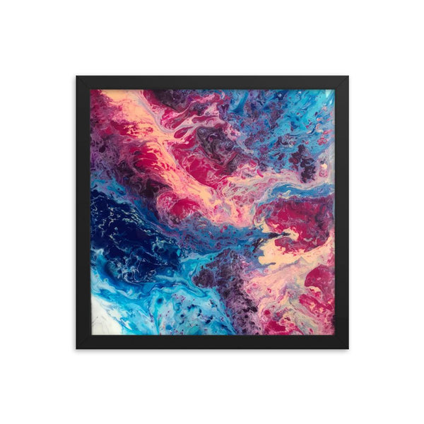 Ocean Fluid Art Framed Poster Print, Abstract Art