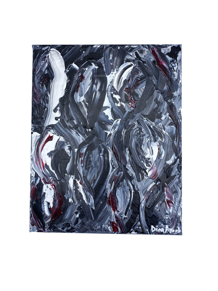 Original abstract acrylic painting honoring women's health in black, white and red