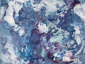 “Clouds,” Original Acrylic Painting - Fluid / Abstract Art