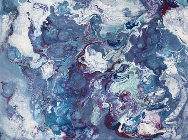 “Clouds,” Original Acrylic Painting - Fluid / Abstract Art