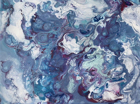“Clouds,” Original Acrylic Painting - Fluid / Abstract Art