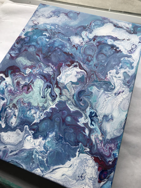 “Clouds,” Original Acrylic Painting - Fluid / Abstract Art