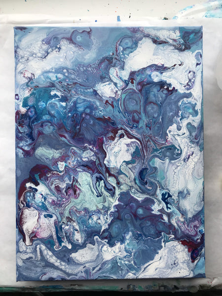 “Clouds,” Original Acrylic Painting - Fluid / Abstract Art