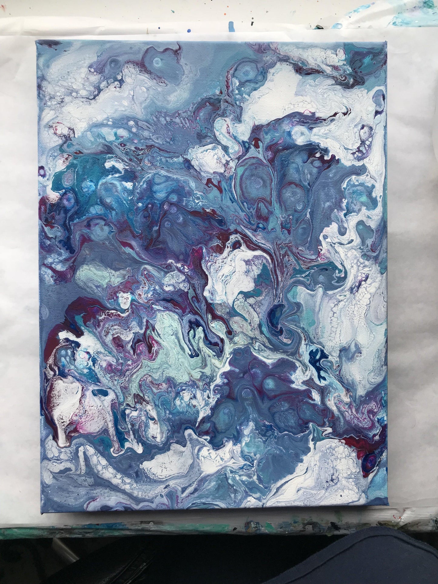 “Clouds,” Original Acrylic Painting - Fluid / Abstract Art