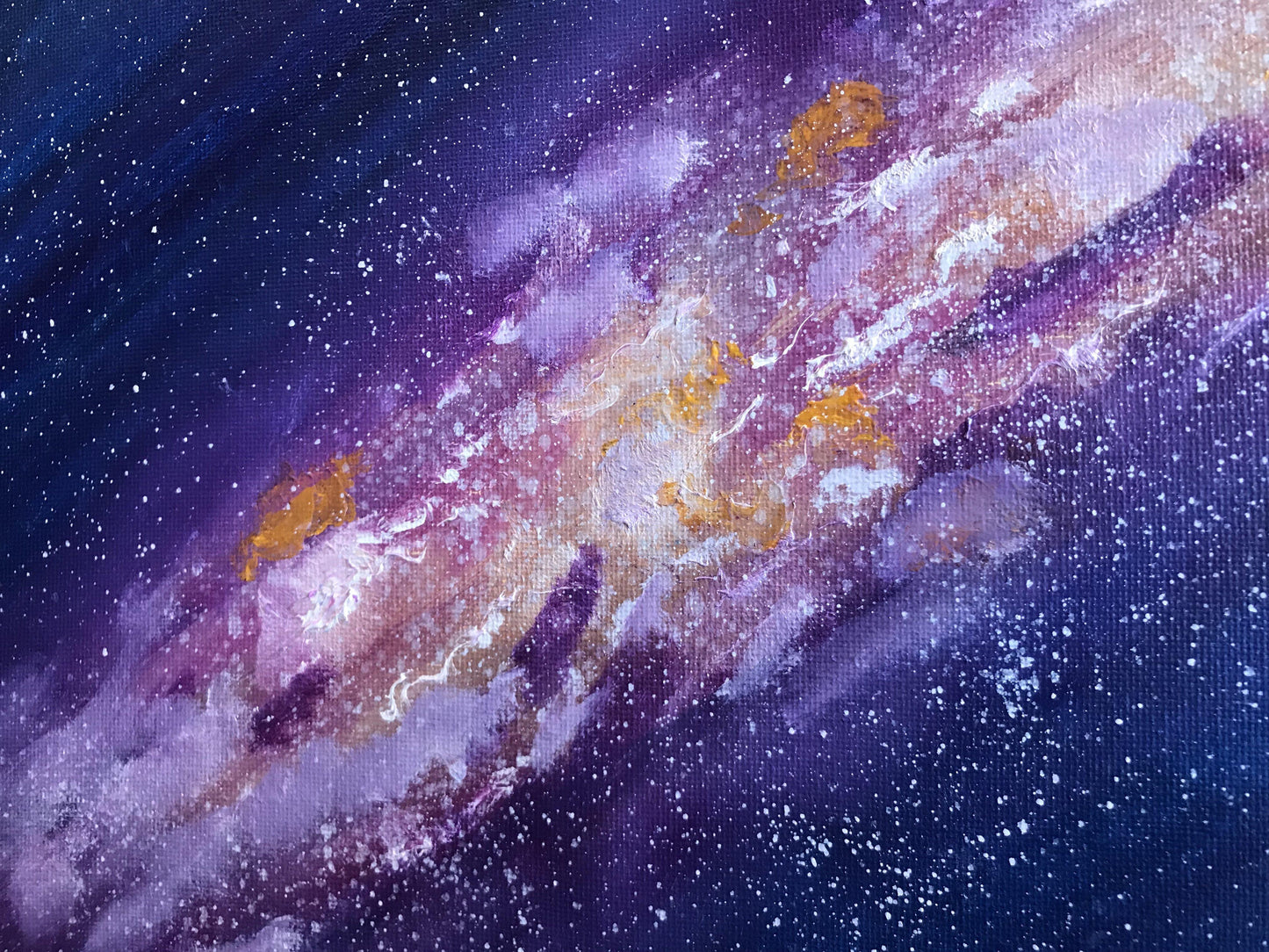 Original oil painting of space, galaxy and stars