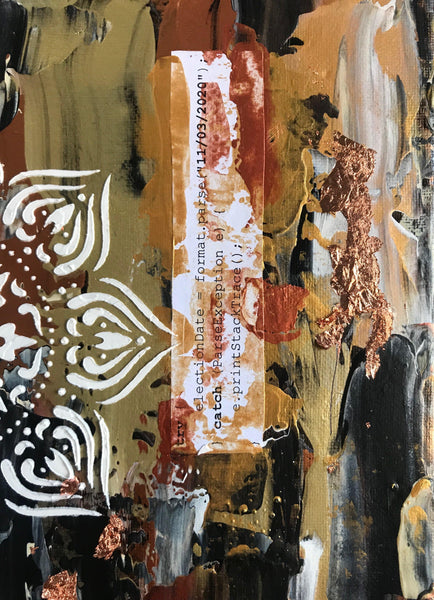 Original painting - political abstract art with code encouraging voting