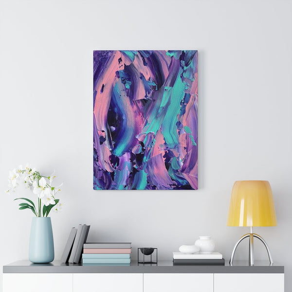 Purple, Pink and Blue Print on Canvas, Bi-pride LGBTQ Art
