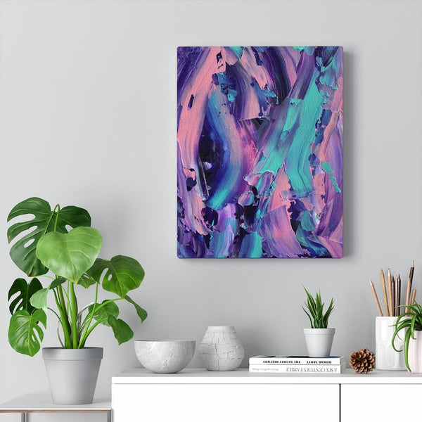 Purple, Pink and Blue Print on Canvas, Bi-pride LGBTQ Art