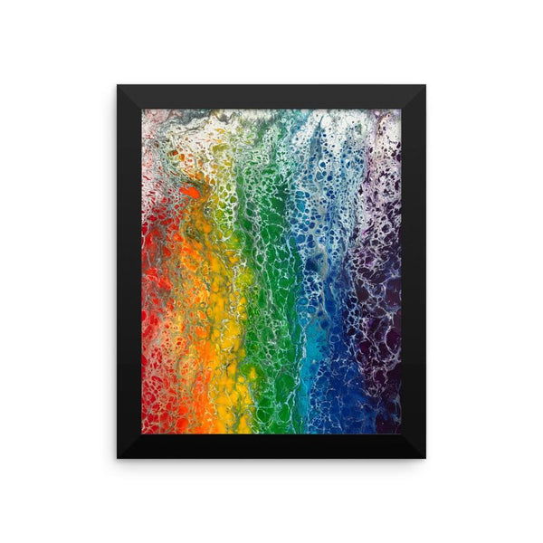 Rainbow flag fluid art print, LGBTQ framed poster