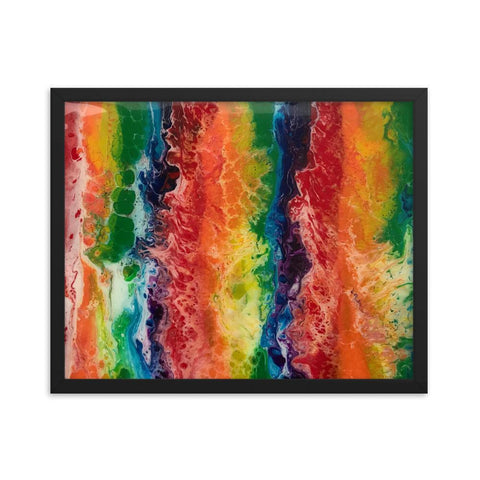 Rainbow Flag Framed Poster LGBT LGBTQ Art Print, Fluid Abstract Art