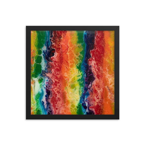 Rainbow Flag Framed Poster LGBT LGBTQ Art Print, Fluid Abstract Art