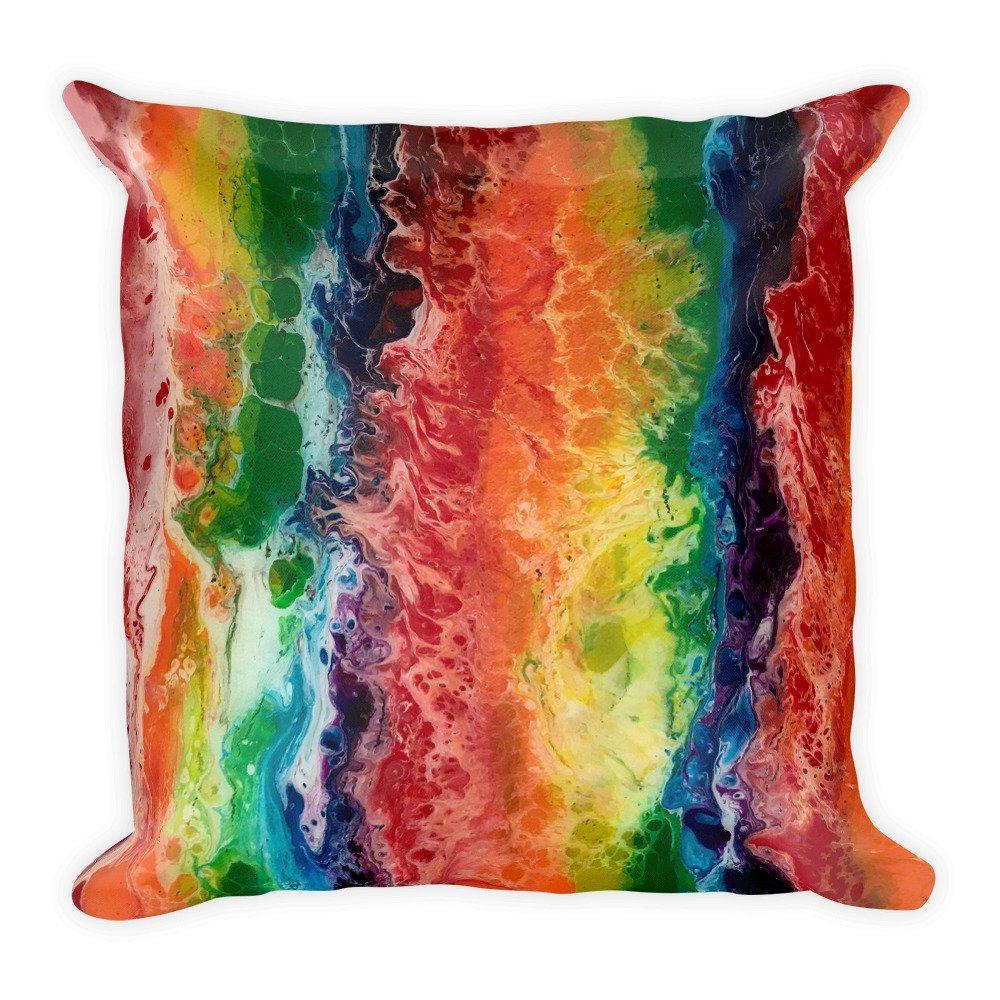 Rainbow Flag Pillow LGBT Art LGBTQ+ Pride, Throw Pillow Abstract Art Print of Fluid art, home decor