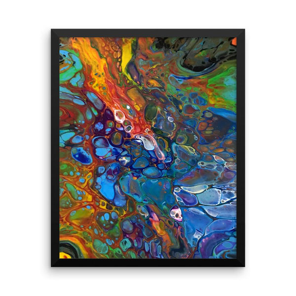 Rainbow, Framed Poster Print of Fluid Artwork