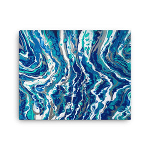 Blue Waves Canvas Art Print of Fluid Art