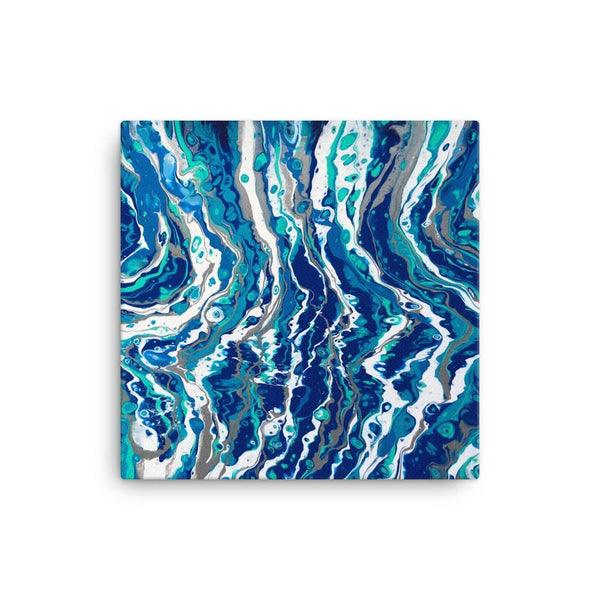 Blue Waves Canvas Art Print of Fluid Art