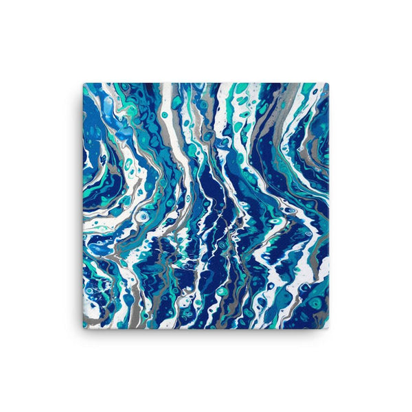 Blue Waves Canvas Art Print of Fluid Art