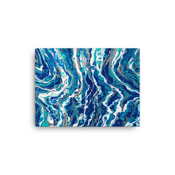 Blue Waves Canvas Art Print of Fluid Art