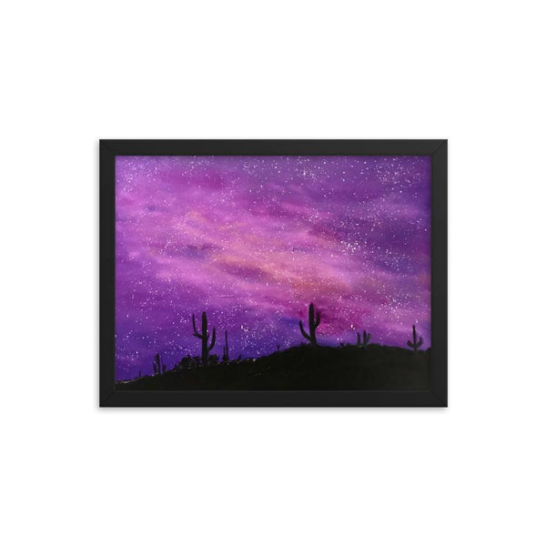 Space Art Print Framed poster, fantasy night sky in the desert