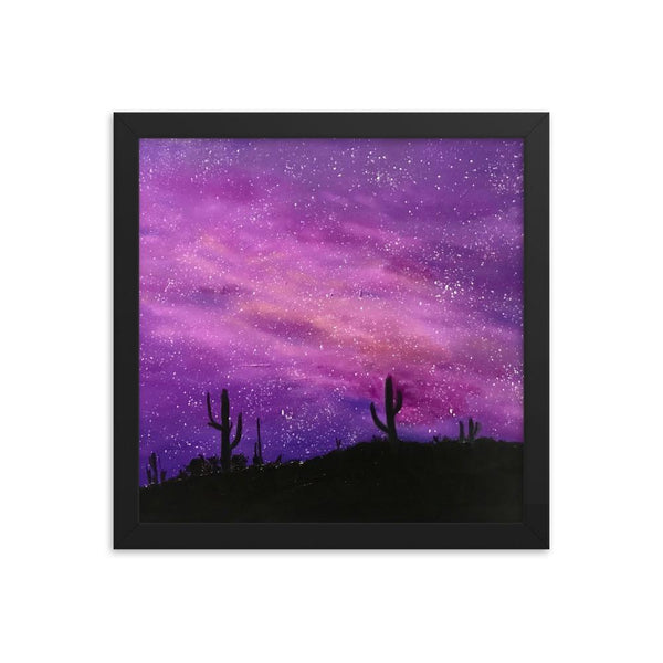 Space Art Print Framed poster, fantasy night sky in the desert
