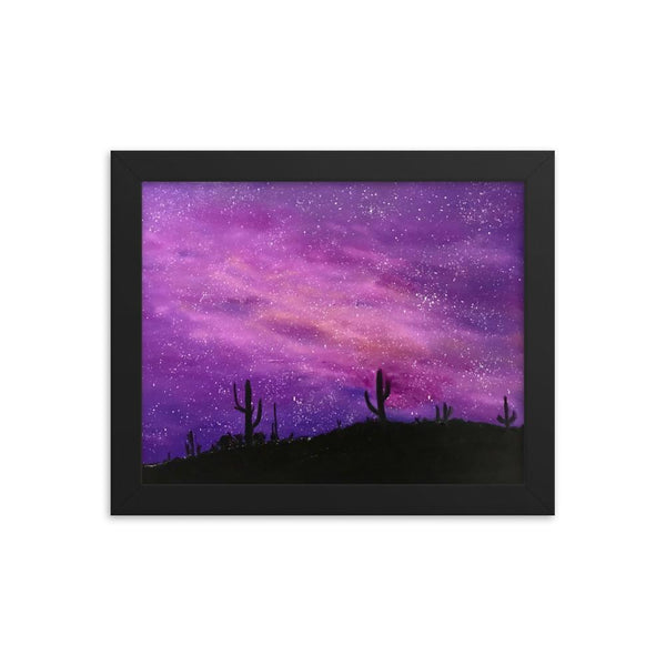 Space Art Print Framed poster, fantasy night sky in the desert