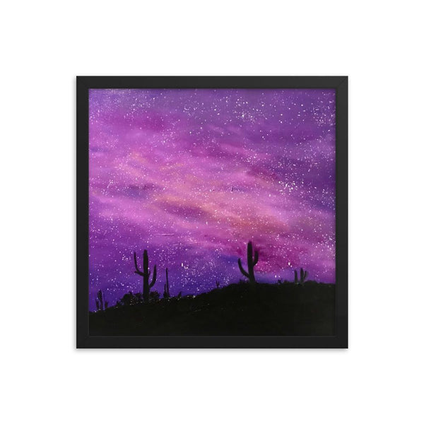 Space Art Print Framed poster, fantasy night sky in the desert