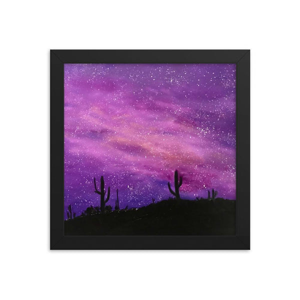 Space Art Print Framed poster, fantasy night sky in the desert