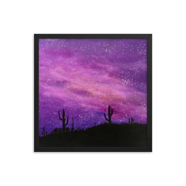 Space Art Print Framed poster, fantasy night sky in the desert